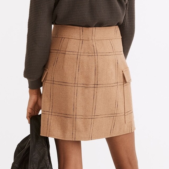 Madewell (Re)sourced Zip-Front Mini Skirt in Windowpane - Picture 2 of 8